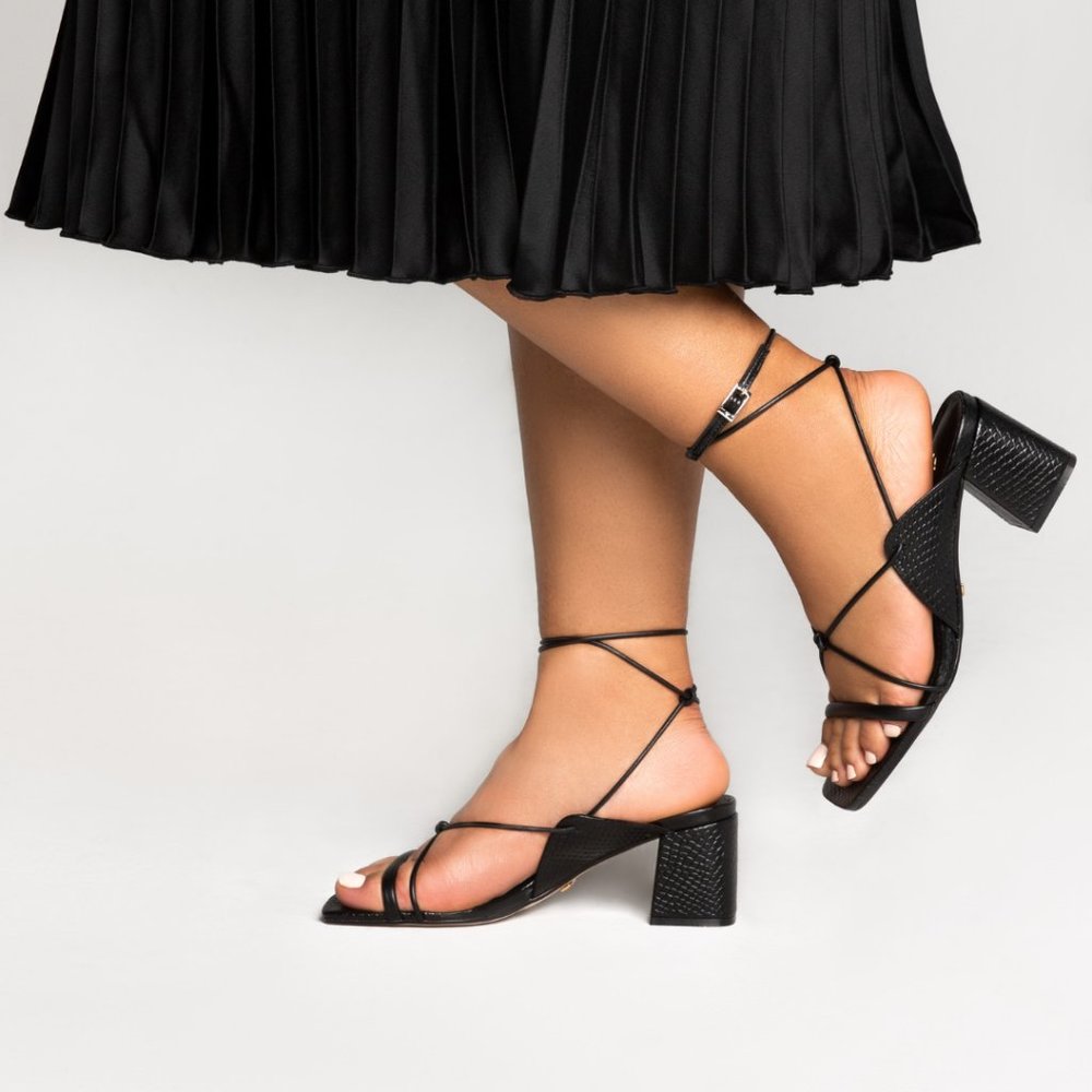 Paula Torres, Marrakesh sandal block heels,  Black